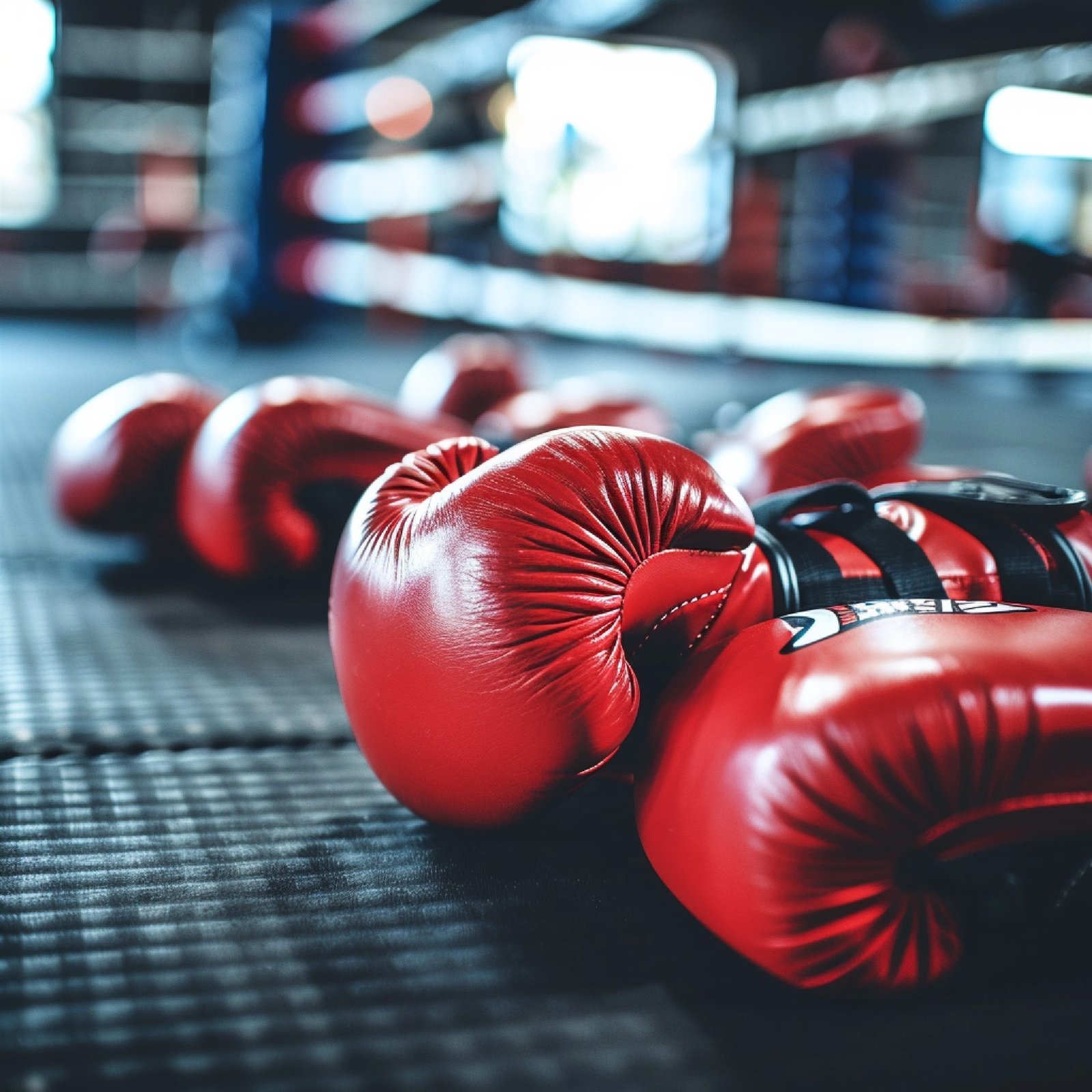 Gants de boxe anglaise dans une salle