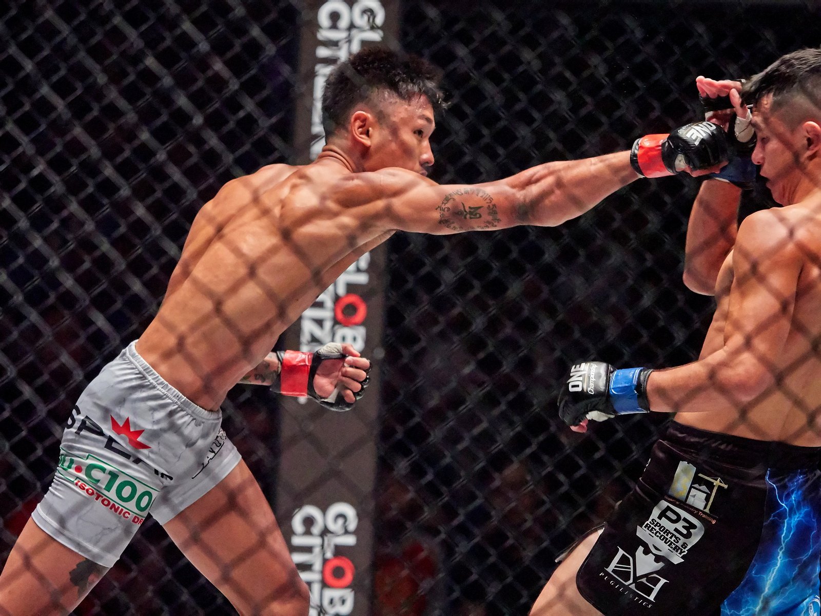 Combat de MMA dans une cage